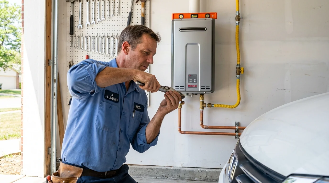 Tankless water heater installation by a Johns Plumbing LLC plumber in Dundas